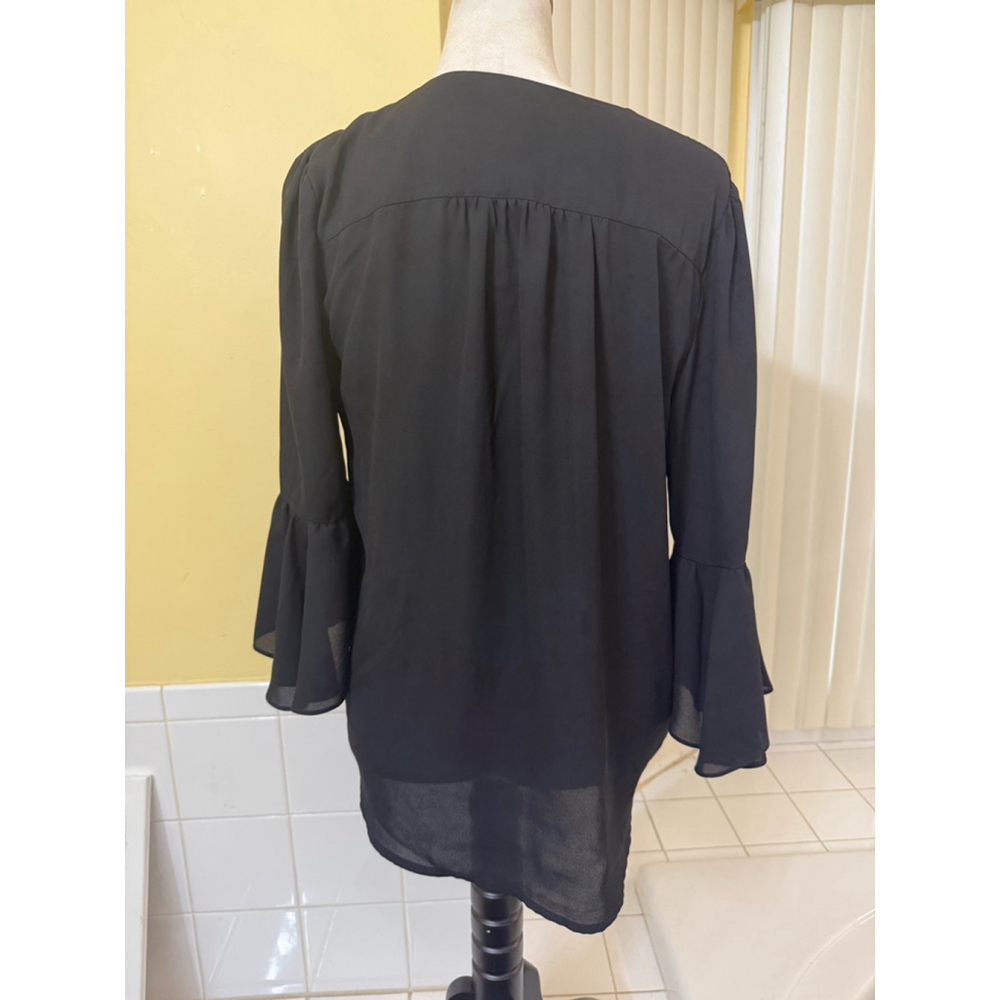 Women's Soho Jeans Black Blouse Size M - Picture 2 of 4